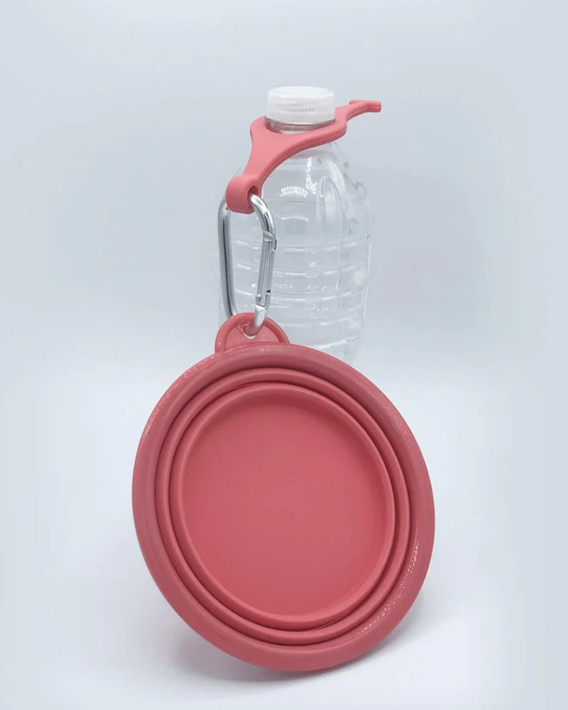 Single Travel Dog Bowl in Pink - Image 2