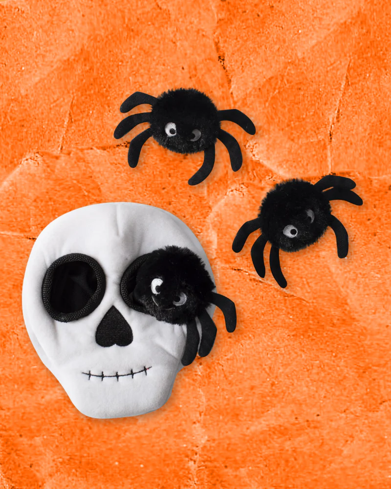 Skull + Spiders Hide-and-Seek Plush Dog Toy - Image 2