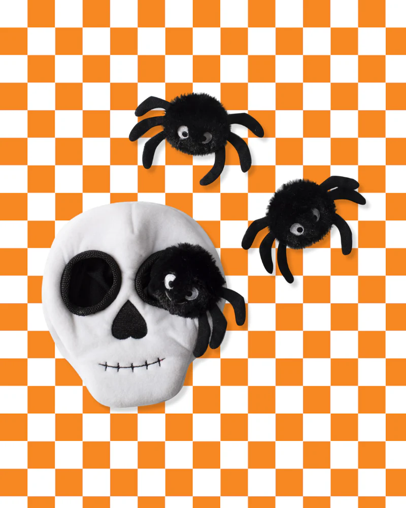 Skull + Spiders Hide-and-Seek Plush Dog Toy - Image 4