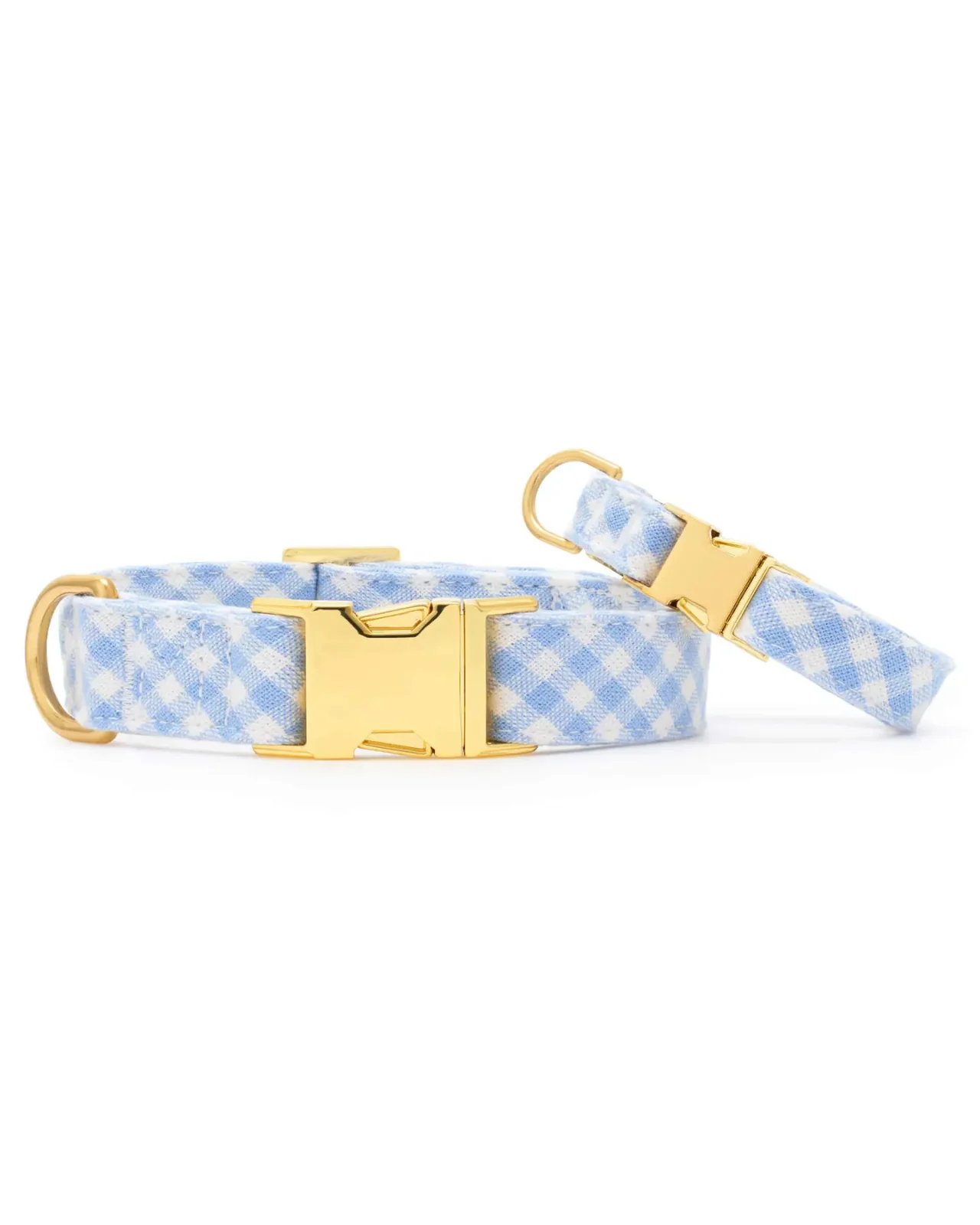 Sky Blue Gingham Spring Dog Collar (FINAL SALE)