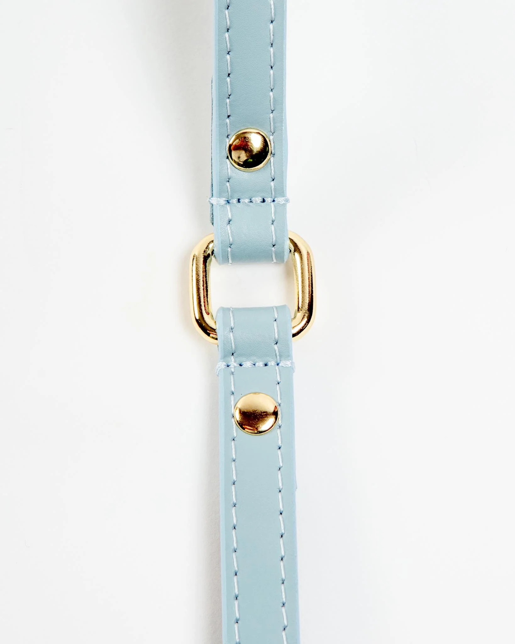 Sky Blue Nara Leather Dog Leash with Brass Hardware (Made in Italy) - Image 8