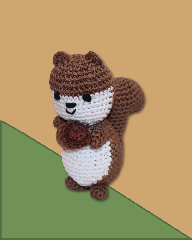 Slappy The Happy Squirrel Organic Knit Dog Toy - Image 2