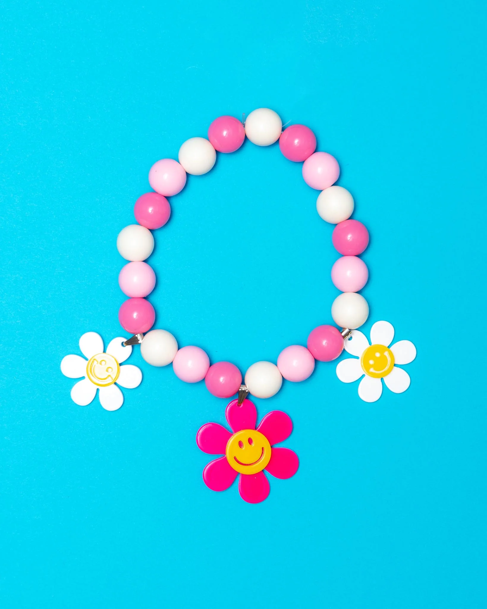 Smile Daisy with Pink Rose Beads Pet Necklace (Made in the USA) - Image 2