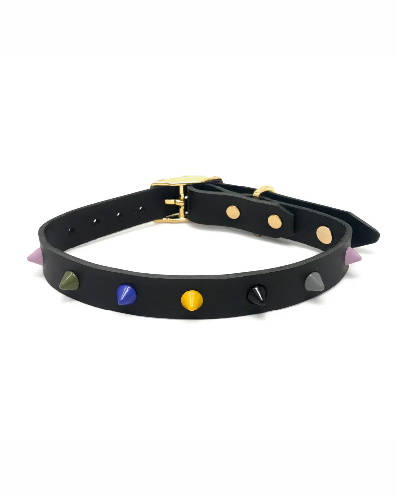 Smooth Spike Dog Collar in Rocky Noir (FINAL SALE) - Image 2