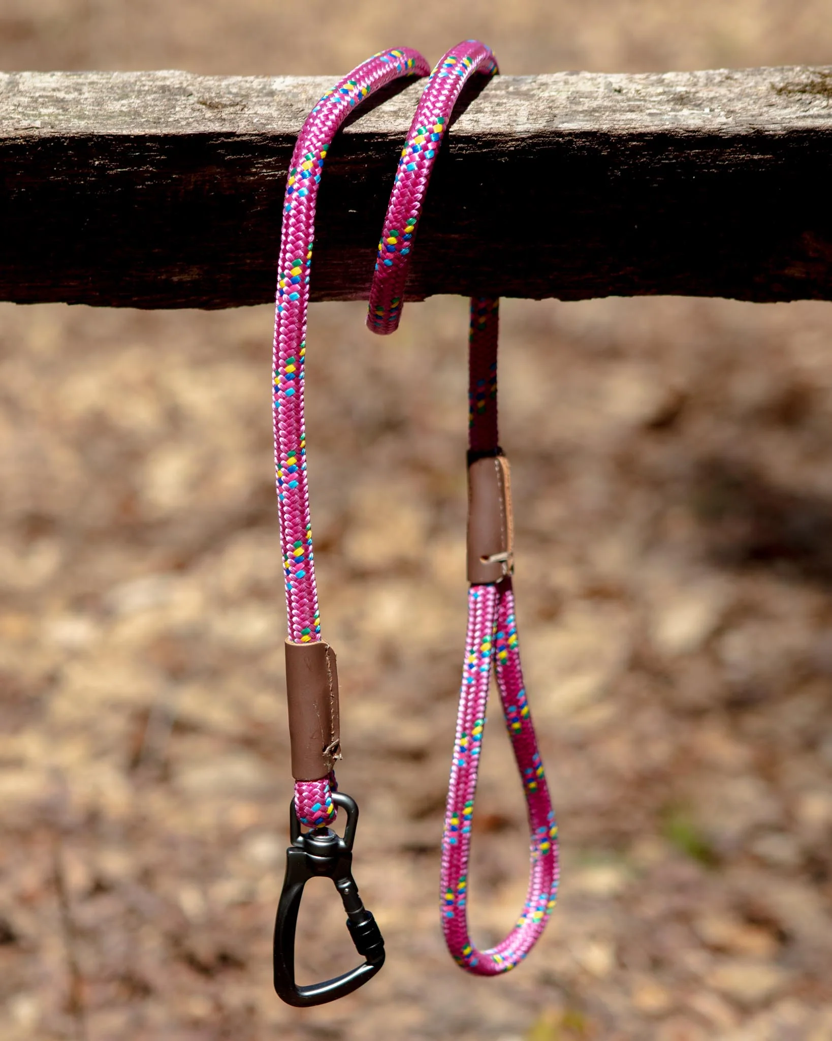 Carabiner Leash in Raspberry Confetti (Made in the USA)