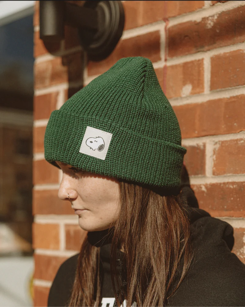 Snoopy Beanie in Forest Green - Image 3
