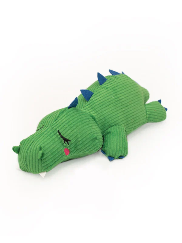 Snooziez Alligator Plush Dog Toys with Silent Shhhqueaker
