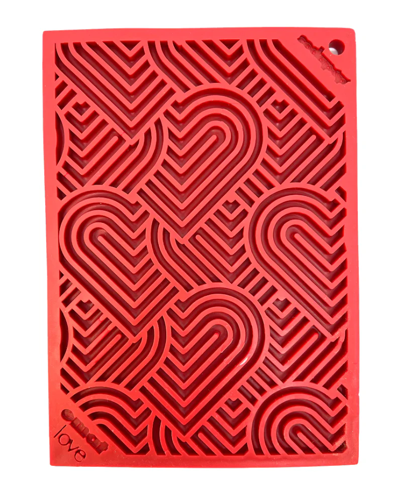 Hearts Dog Lick Mat in Red (Made in the USA) - Image 4