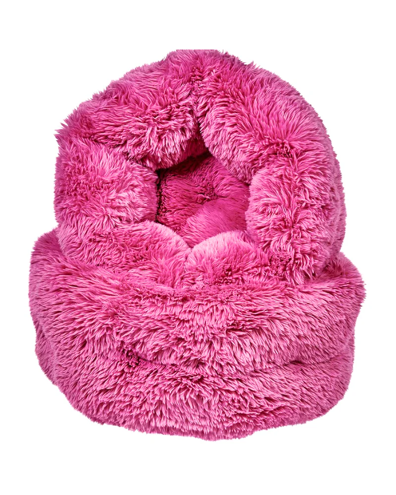 Muffy Soft Faux Fur Bed for Dogs & Cats in Cherry Blossom or BW Bengal - Image 3