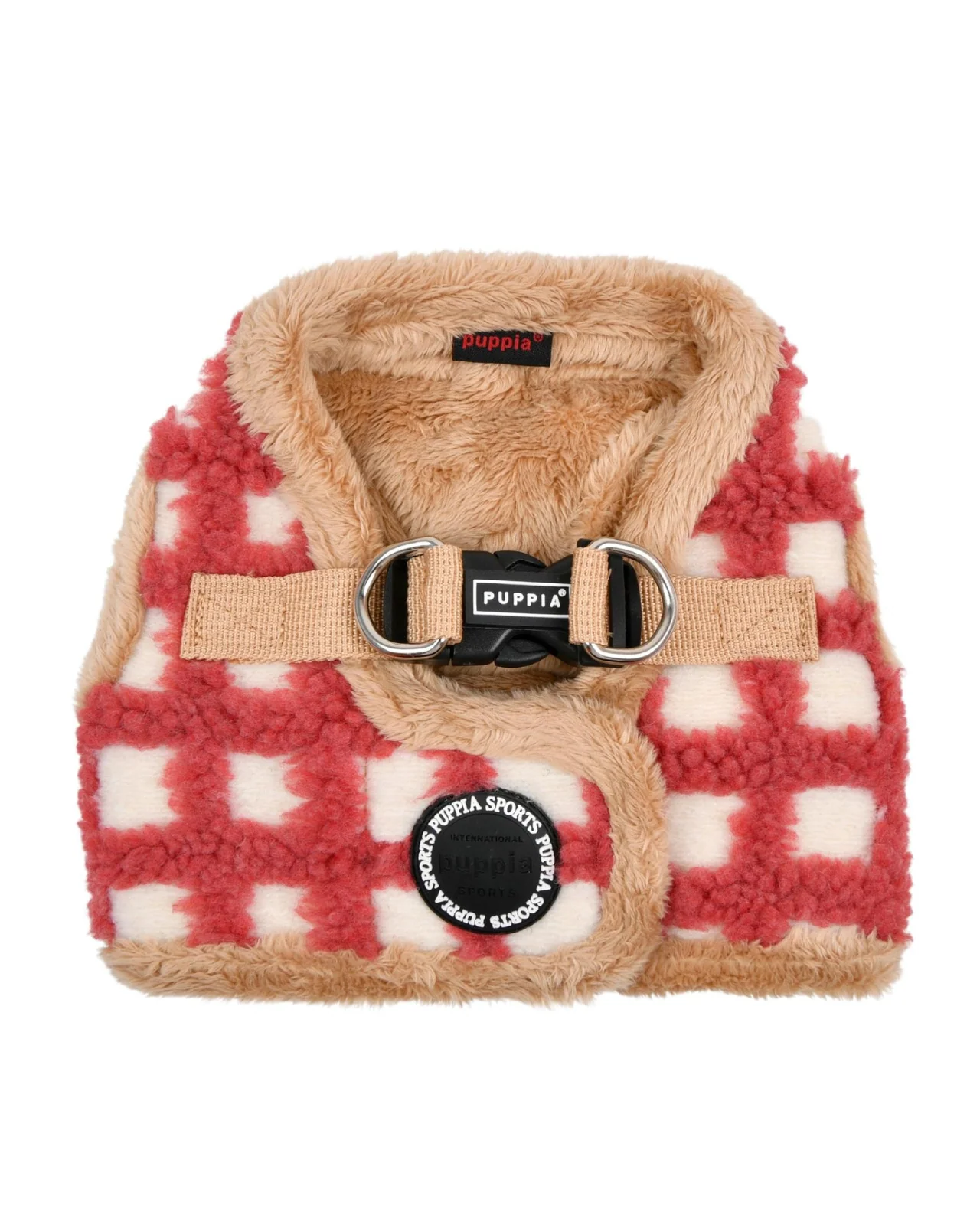 Soft Fleece Step-In Dog Harness In Coral Waffle Pattern (FINAL SALE) - Image 2