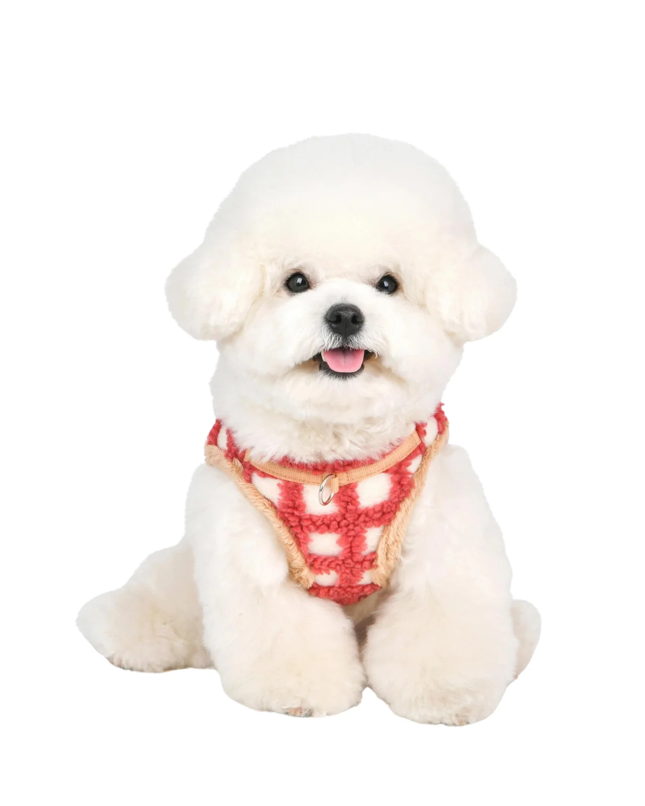 Soft Fleece Step-In Dog Harness In Coral Waffle Pattern (FINAL SALE) - Image 4