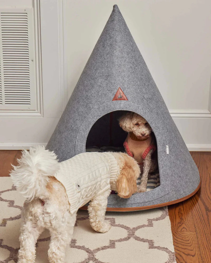 Soft Packable Pet Cave in Grey - Image 2