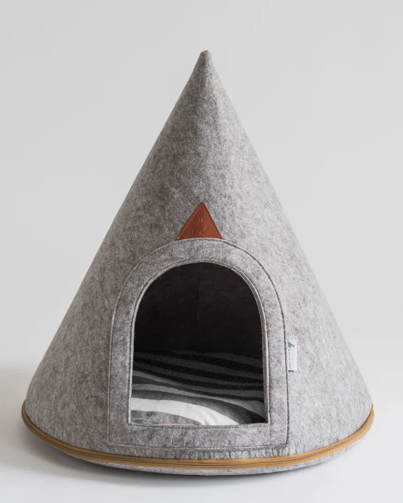 Soft Packable Pet Cave in Grey - Image 6