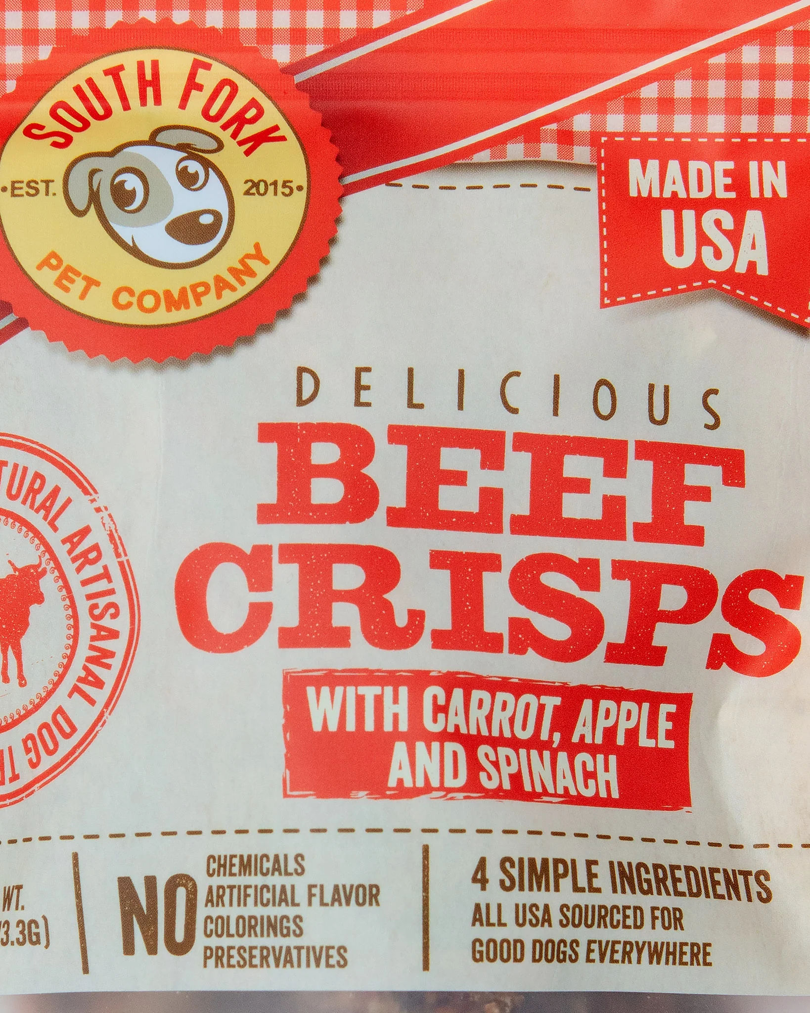 Beef Crisps with Carrot, Apple & Spinach Dog Treats - Image 2