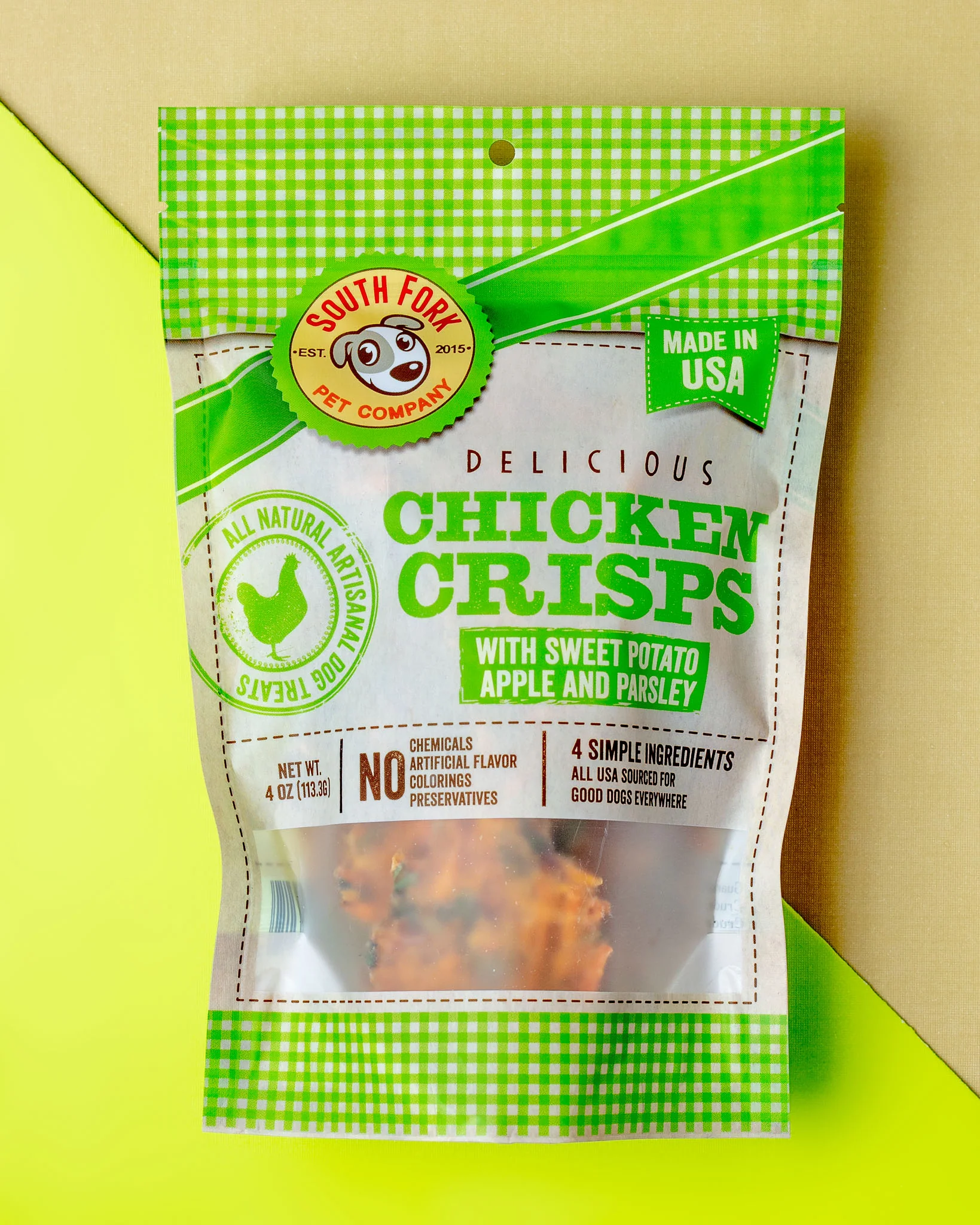 Chicken Crisps with Sweet Potato, Apple & Parsley Dog Treats