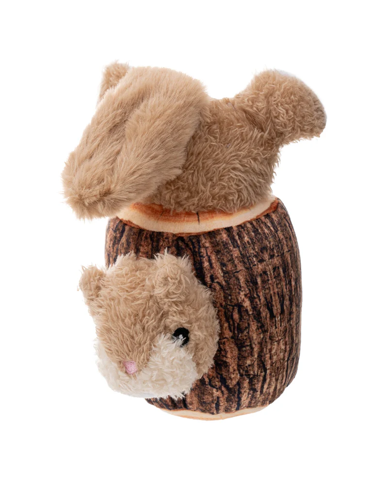 Squirrel in Log Moving Plush Dog Toy - Image 4