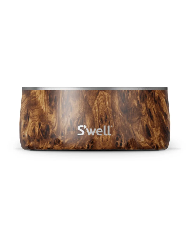 Stainless Steel Dog Bowl in Teakwood - Image 5
