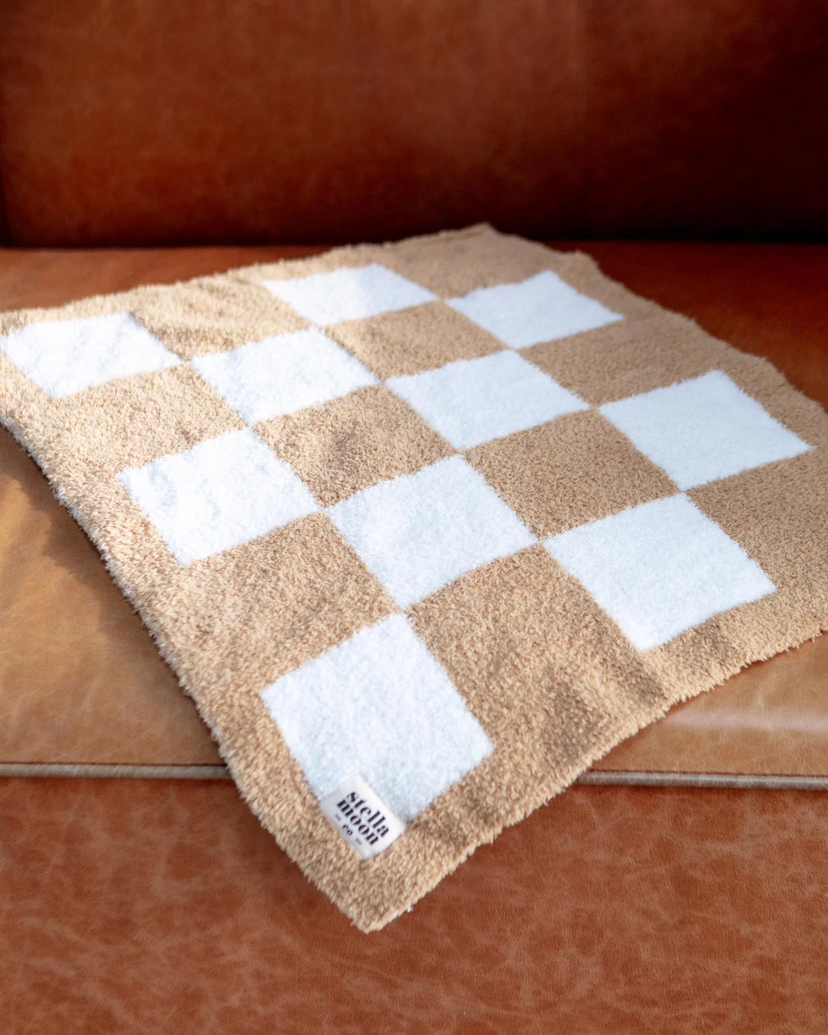 Luxe Check Dog Blanket in Sand - Image 2