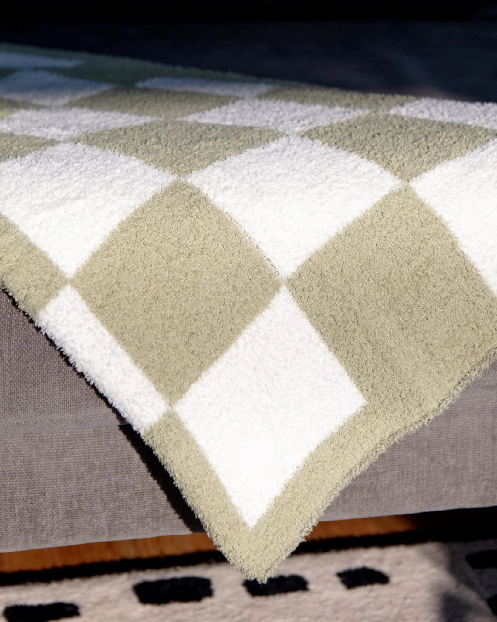 Luxe Check Blanket in Matcha Sage - Image 6