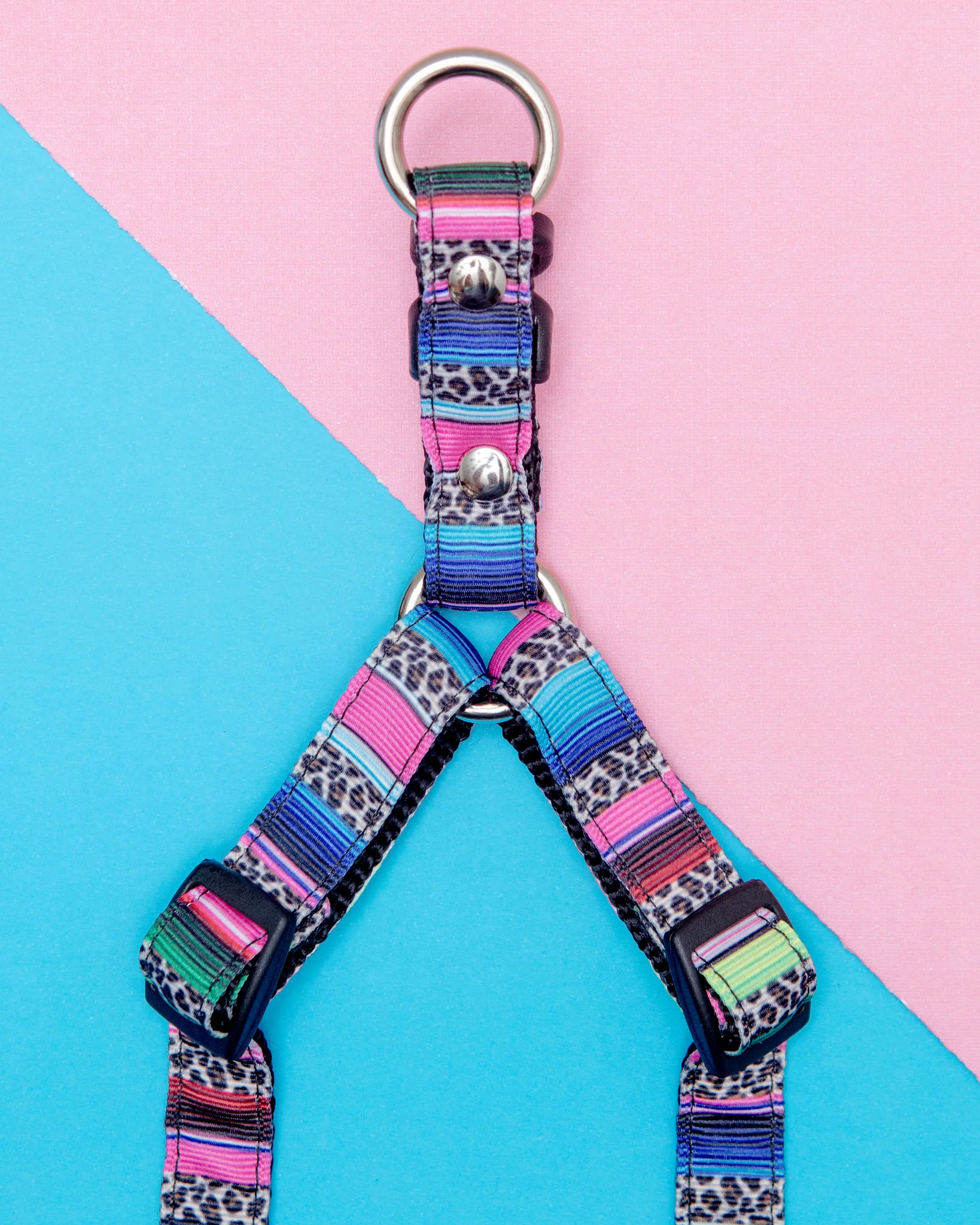 Step-In Dog Harness in Rainbow Serape & Leopard (Made in NYC) - Image 5