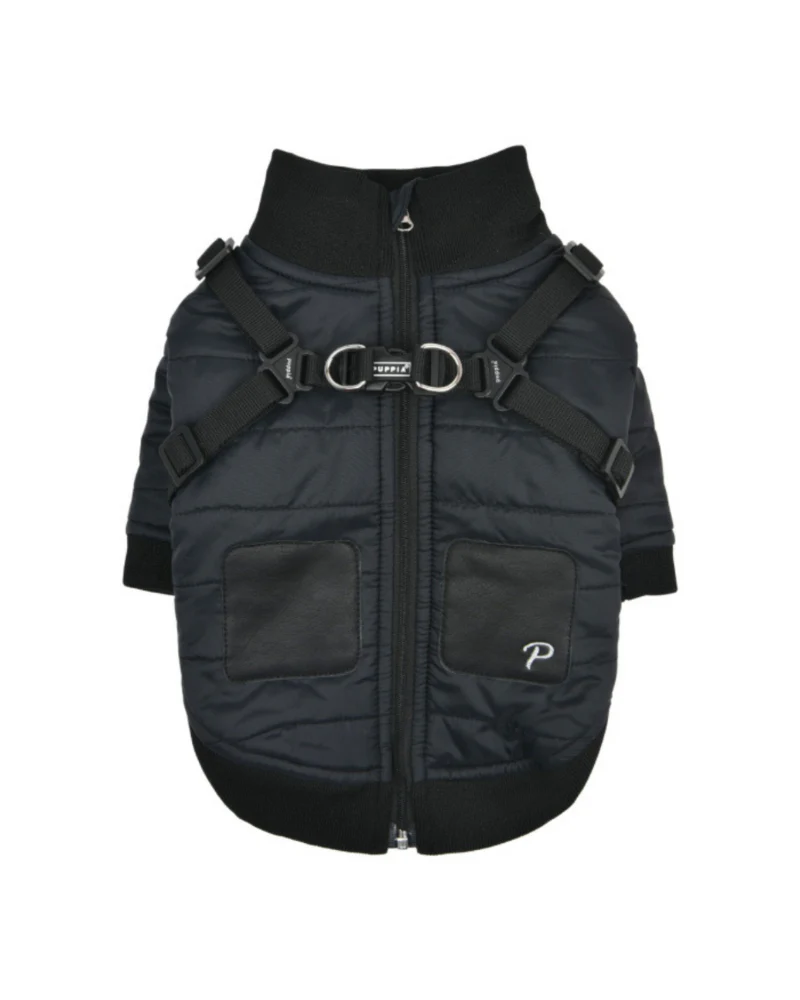 Stratus Dog Harness Coat in Black (FINAL SALE) - Image 6