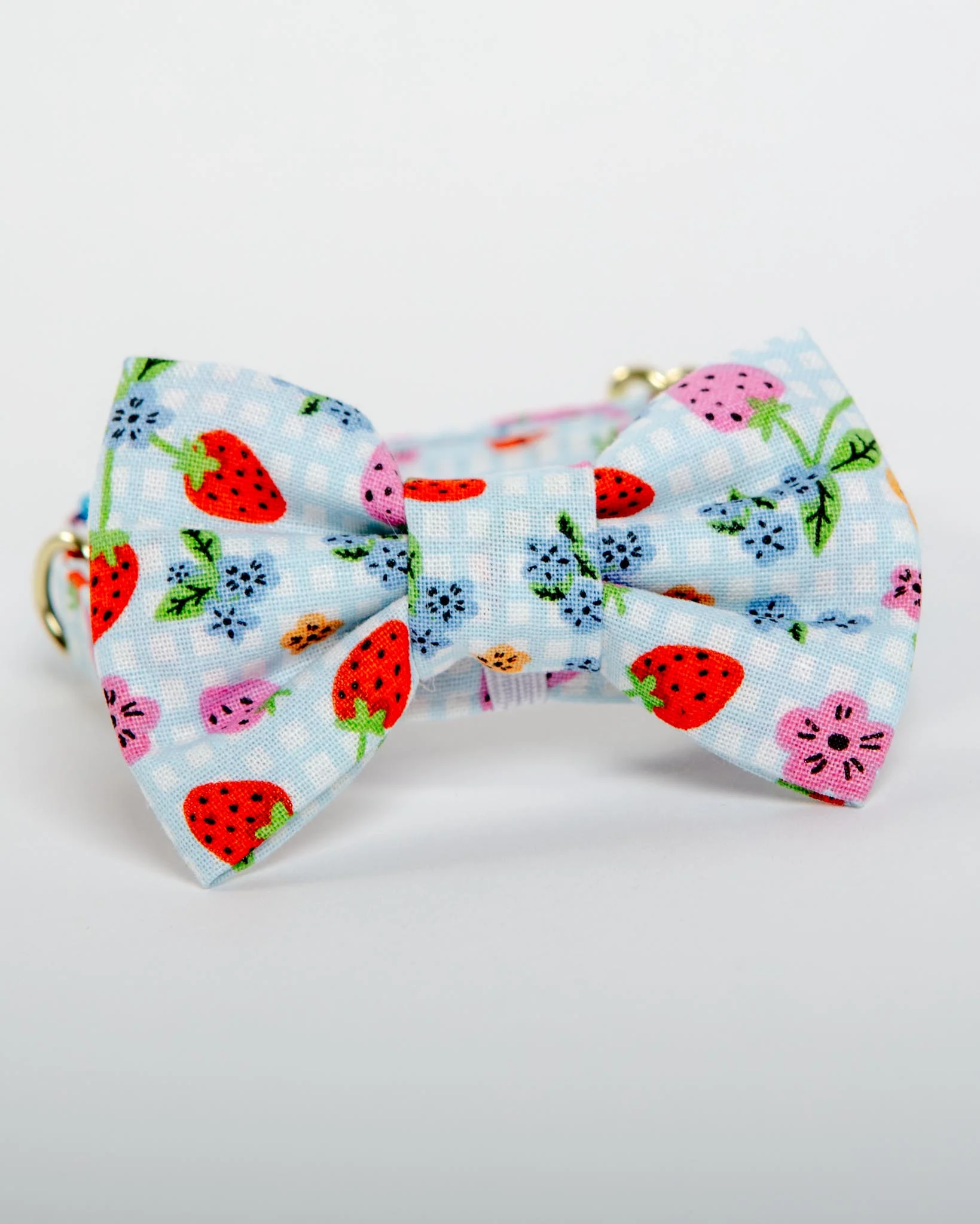 Strawberry & Blueberry Cat Collar w/ Bow-Tie (Made in the USA) - Image 3