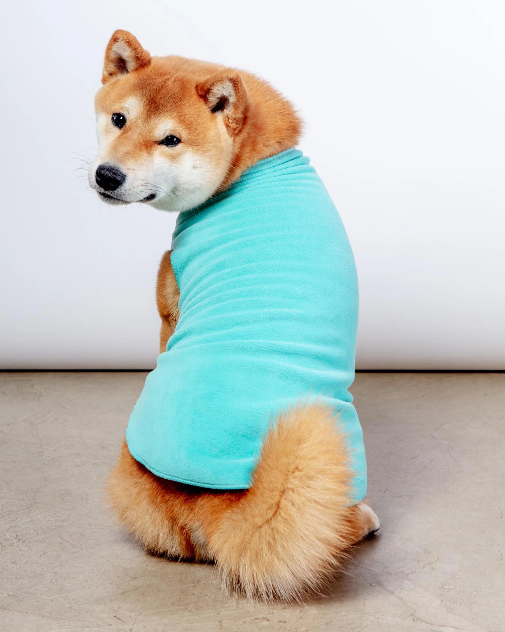 Stretch Fleece Pullover in Turquoise - Image 2