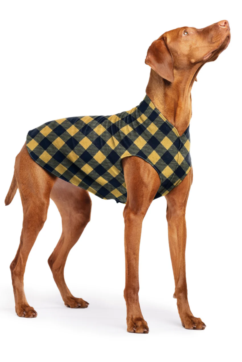 Stretch Fleece Pullover in Yellow Buffalo Plaid (Made in the USA) - Image 6
