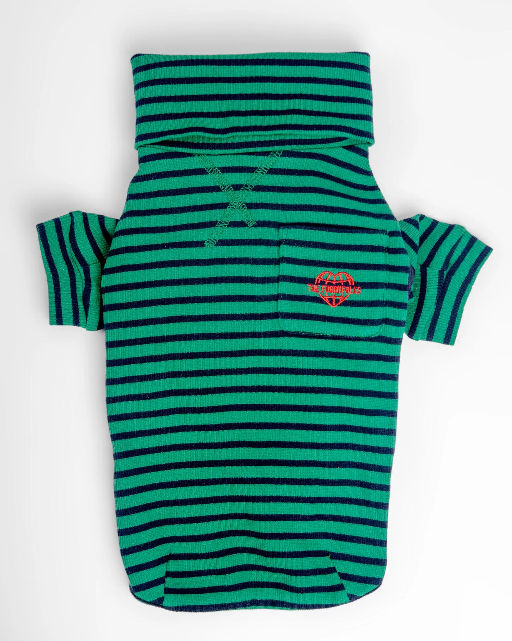 Stripe Dog Tee in Green & Navy (FINAL SALE)