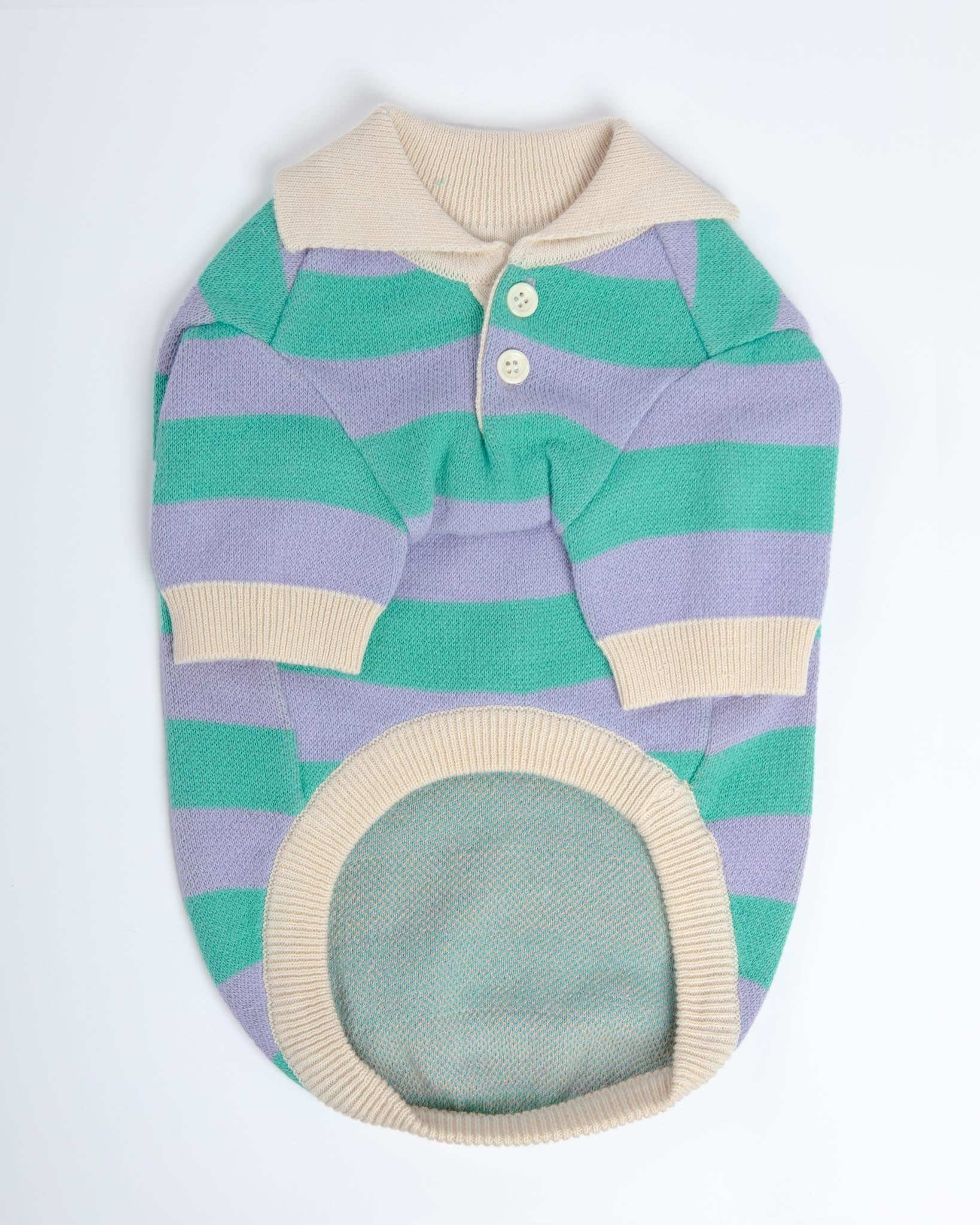 Striped Rugby Knit Dog Sweater (FINAL SALE) - Image 2