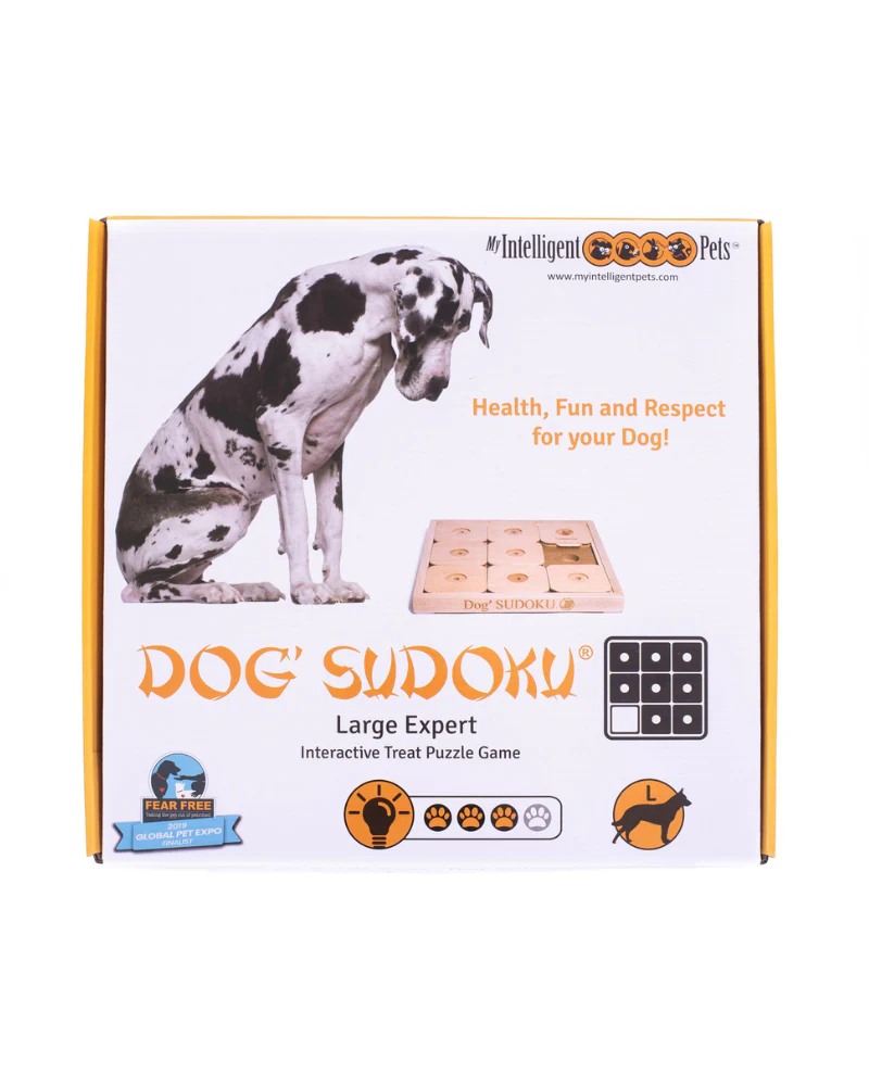 Large Square Sudoku Dog Treat Puzzle Game in Wood (9 Squares) - Image 3