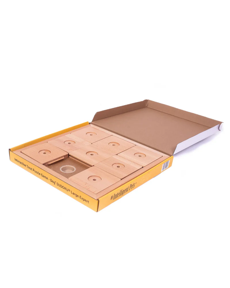 Large Square Sudoku Dog Treat Puzzle Game in Wood (9 Squares) - Image 5