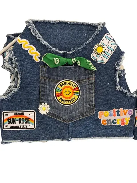 Sunshine Positivity Denim Dog Harness (Made in the USA) - Image 8