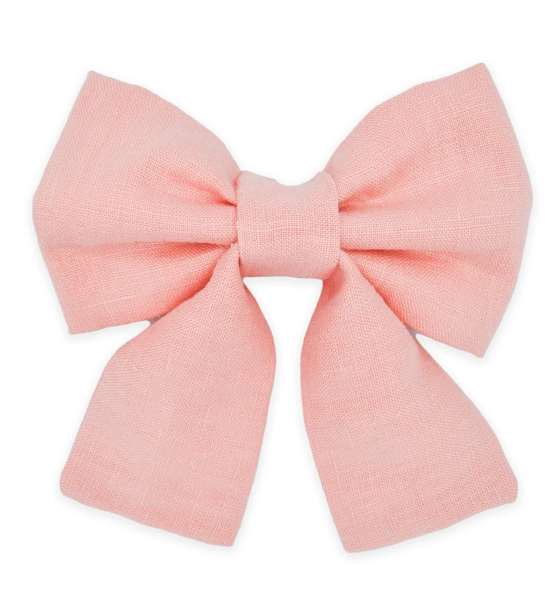Peach Pink Linen Dog Sailor Bow Tie<br>Made in the USA) - Image 4