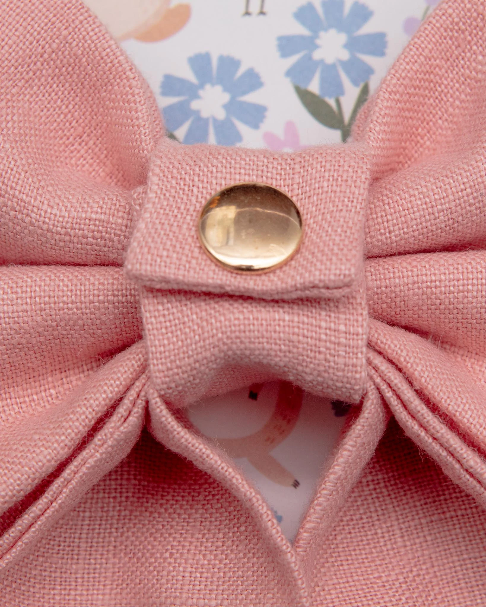 Peach Pink Linen Dog Sailor Bow Tie<br>Made in the USA) - Image 5