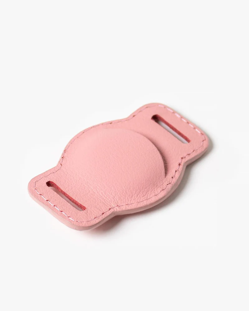 Sweet Pink Leather Airtag Holder (Made in Guatemala) (FINAL SALE) - Image 2