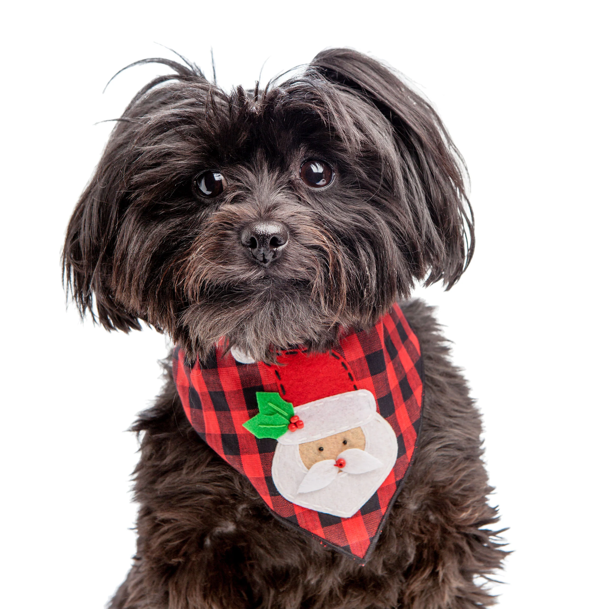 Santa Claus Buffalo Plaid Dog Bandana (CLEARANCE) - Image 2