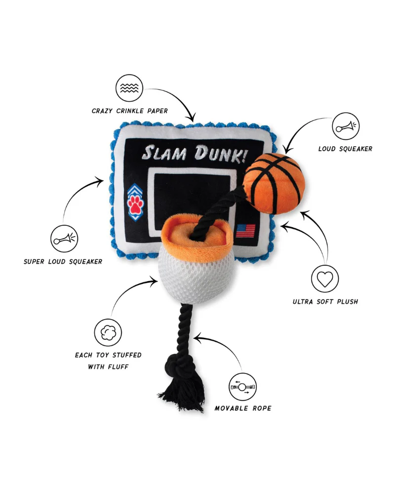 Take it to the Hoop Squeaky Plush Dog Toy - Image 4
