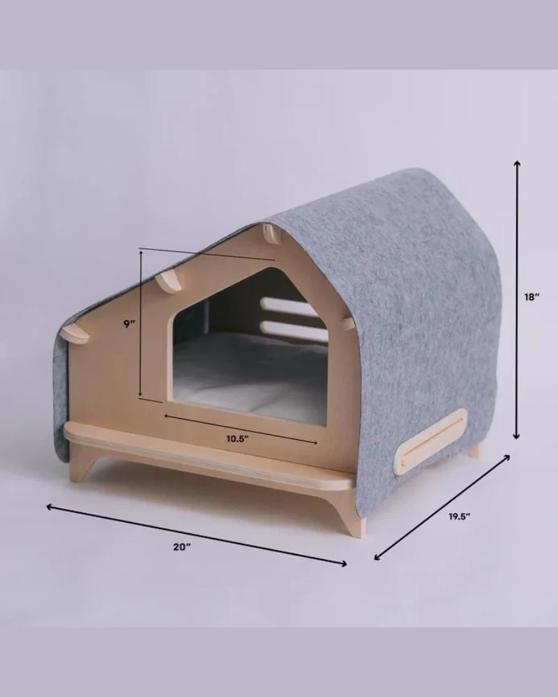 The Little Pet Cabin in Light Grey (FINAL SALE) - Image 3
