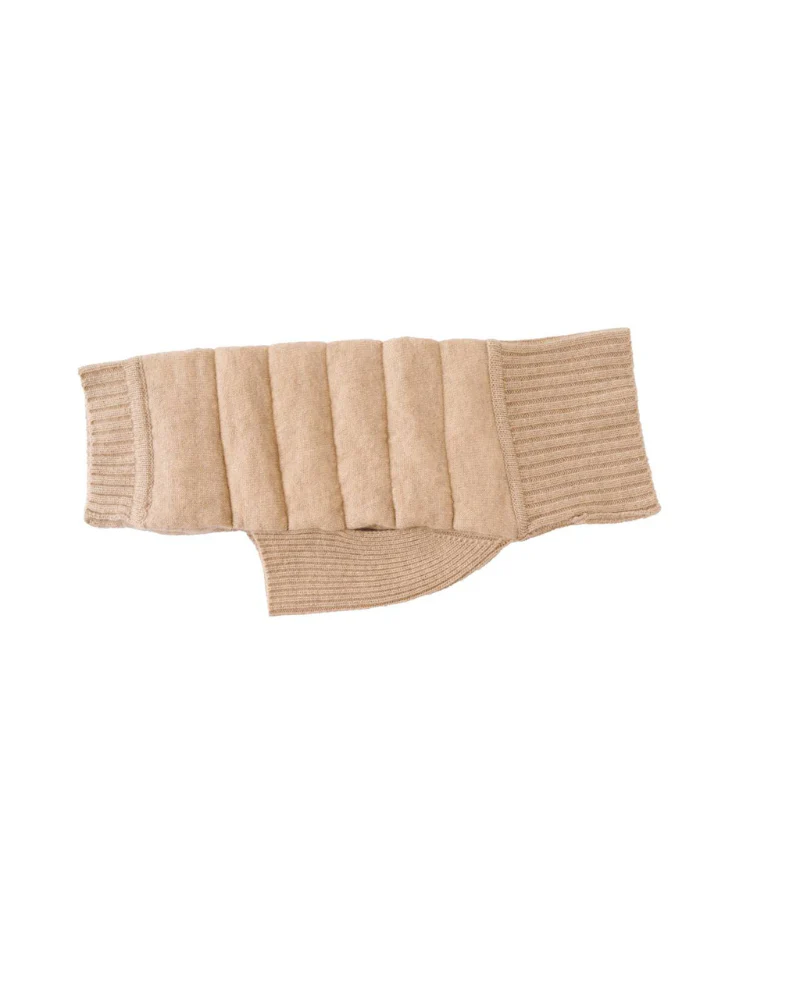 The Cashmere Puffer Dog Sweater in Tan - Image 8