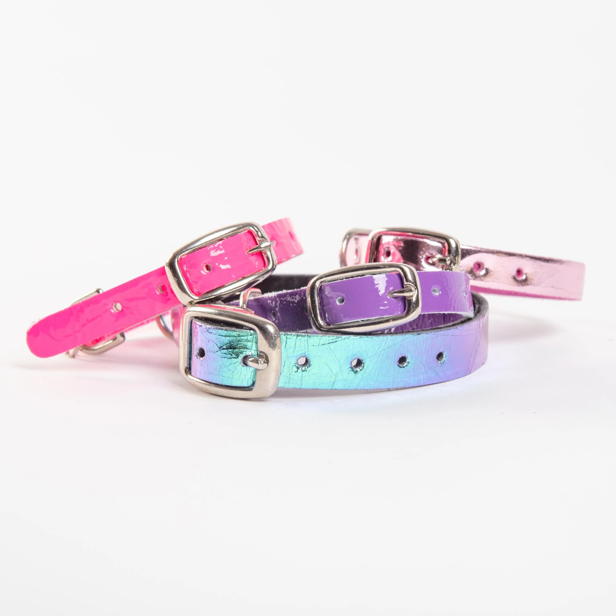 The Cleo Leather Tag Collar in Purple Patent (DOG & CO. Exclusive) - Image 2