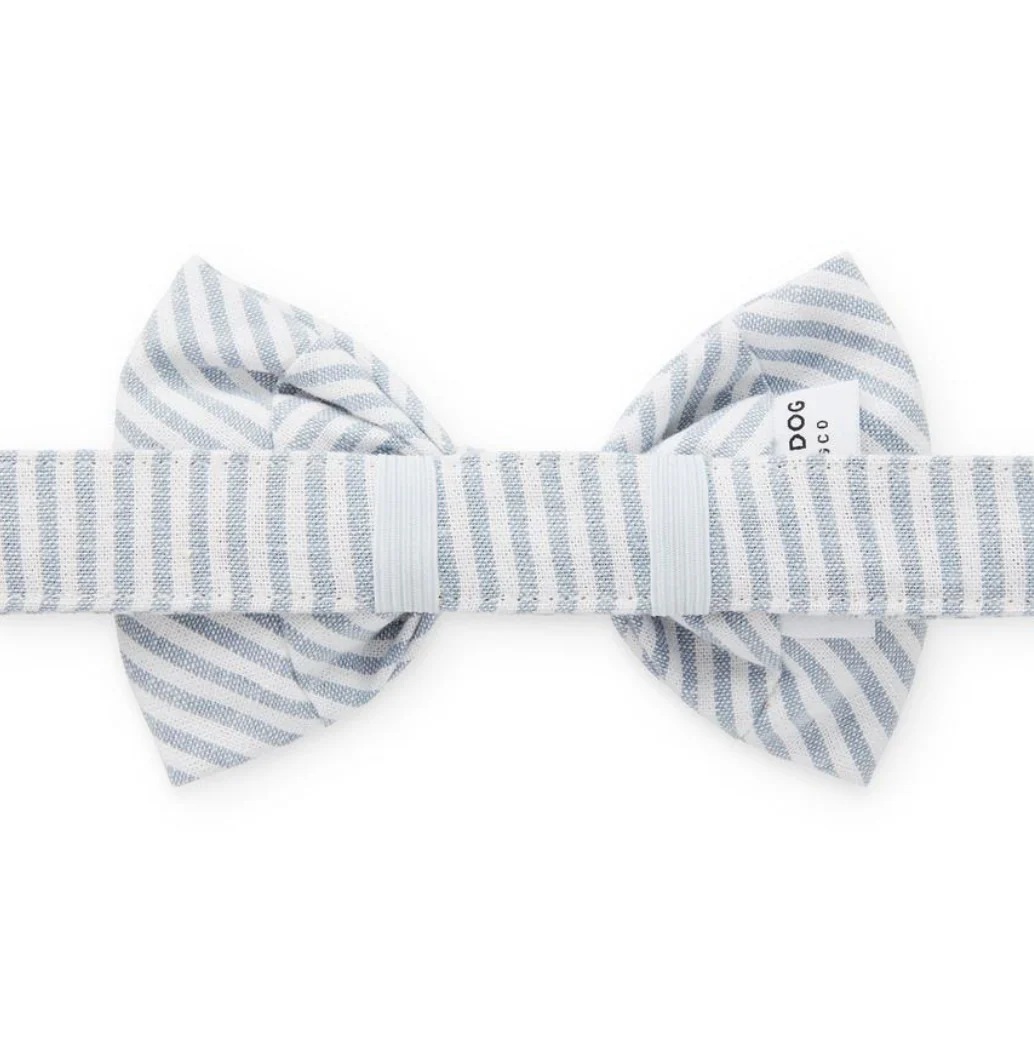 Dusty Blue Stripe Dog Bow Tie (Made in the USA) - Image 5