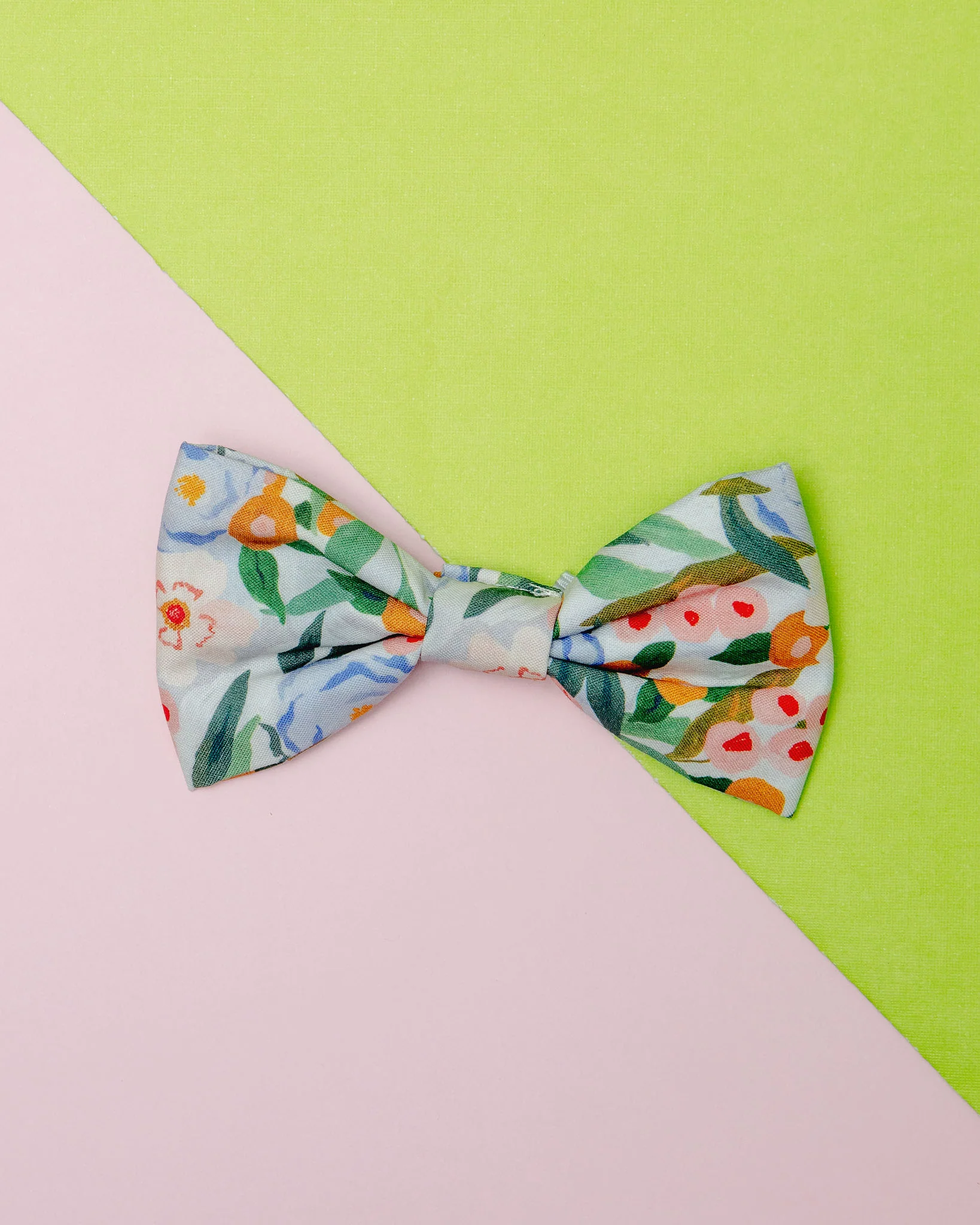 Gathered Floral Print Dog Bow Tie (Made in the USA) << CLEARANCE >>