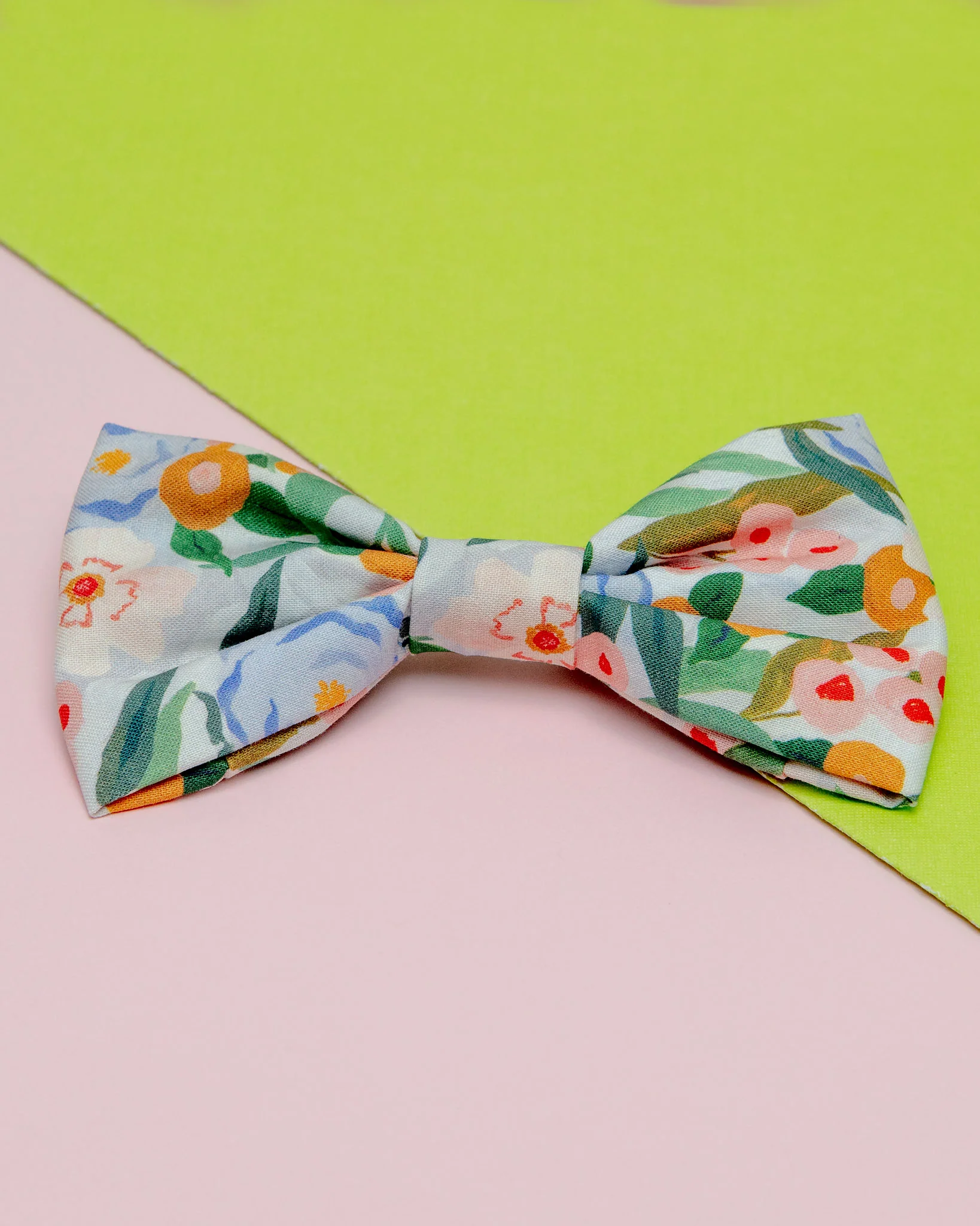 Gathered Floral Print Dog Bow Tie (Made in the USA) << CLEARANCE >> - Image 3