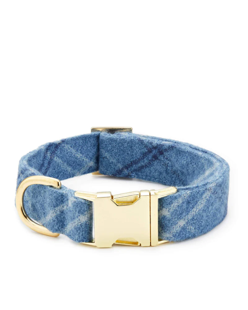 Harbor Plaid Flannel Dog Collar (Made in the USA)<<br>>(FINAL SALE)