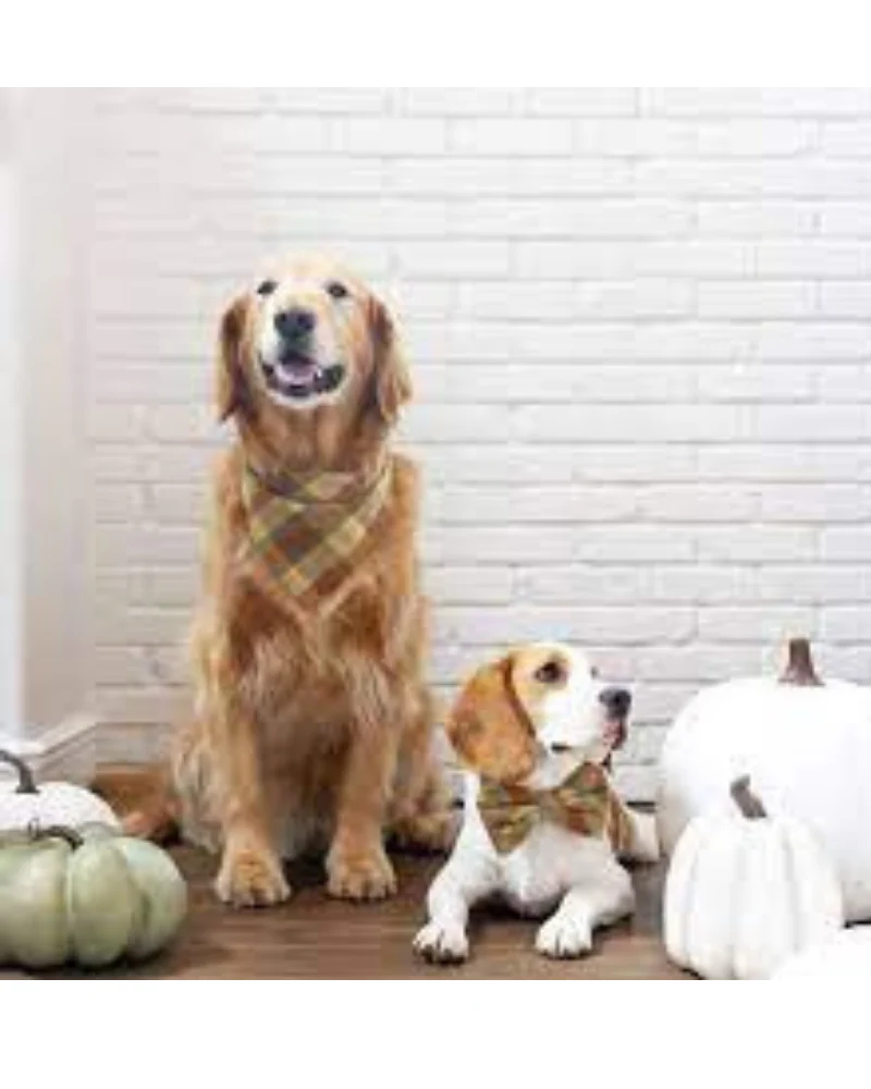 Harvest Plaid Flannel Dog Bandana (Made in the USA) - Image 2