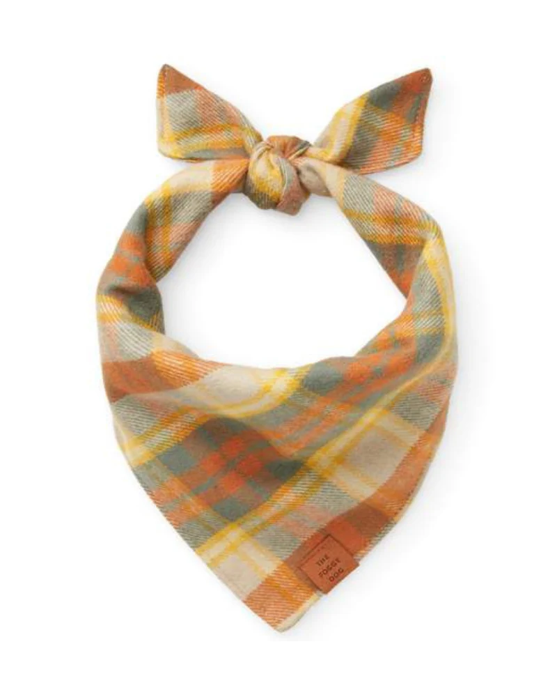 Harvest Plaid Flannel Dog Bandana (Made in the USA) - Image 4