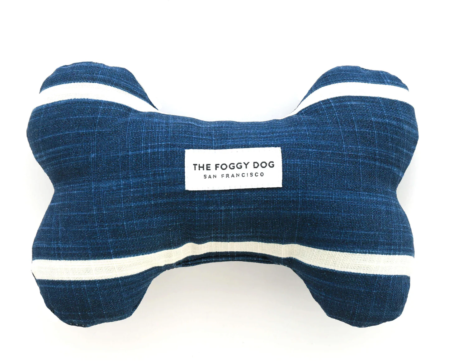 THE FOGGY DOG | Modern Stripe Bone Toy in Navy