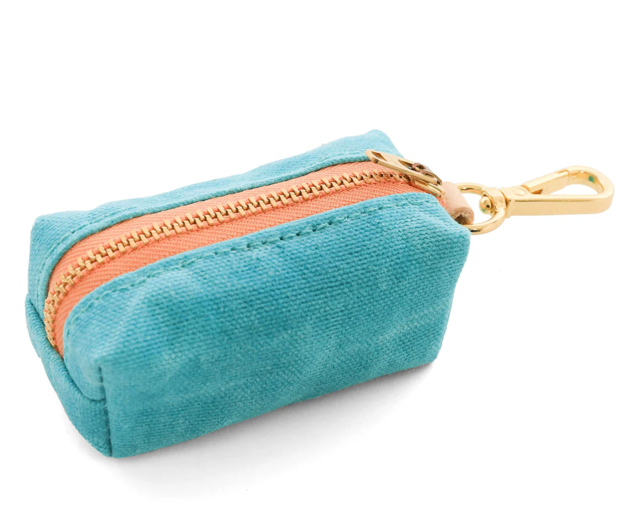 THE FOGGY DOG | Peacock Waxed Canvas Leash Bag (pink zipper) - Image 2