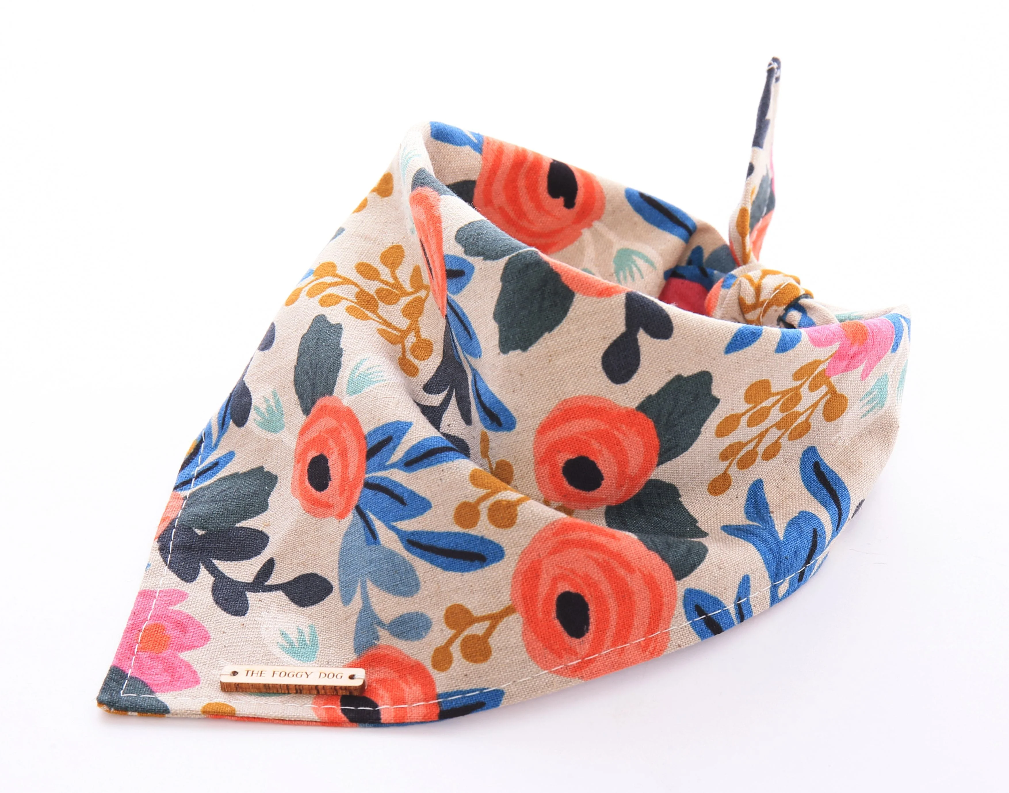 THE FOGGY DOG | Rosa Floral Natural Bandana - Image 3